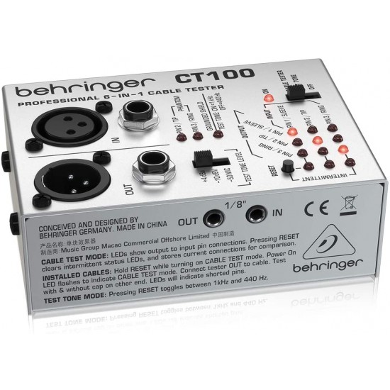 Behringer CT100 Professional 6-in-1 Instrument Cable Tester Behringer CT100 Professional 6-in-1 Instrument Cable Tester