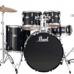 Pearl RS584C/C31  Complete Drum Set with Cymbals - Jet Black