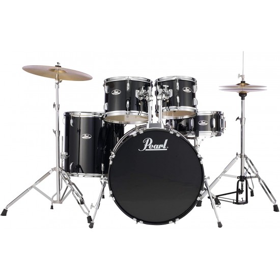 Pearl RS584C/C31  Complete Drum Set with Cymbals - Jet Black