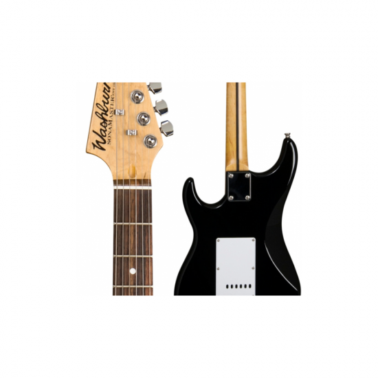 Washburn 6 String S1B Sonamaster Series Solid Body Electric Guitar, Black