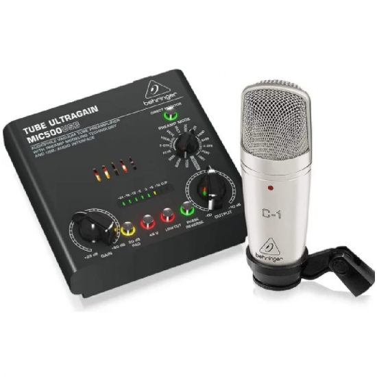 Behringer Voice Studio Complete Recording Bundle with Studio Condenser Mic, Tube Preamplifier with 16 Preamp Voicings and USB/Audio Interface