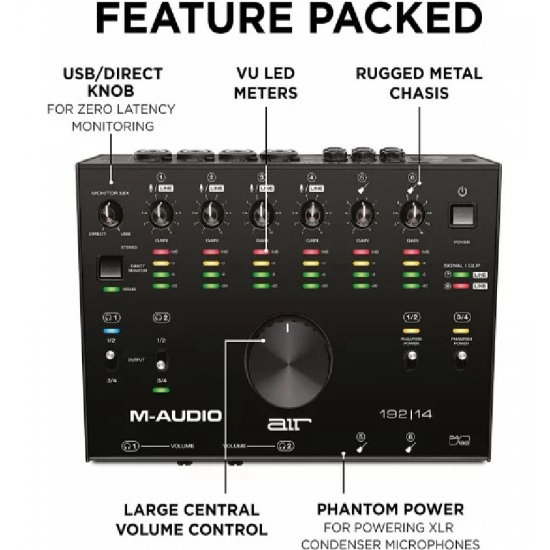 M-Audio AIR 192|14 8-In/4-Out 24/192 USB Audio Interface