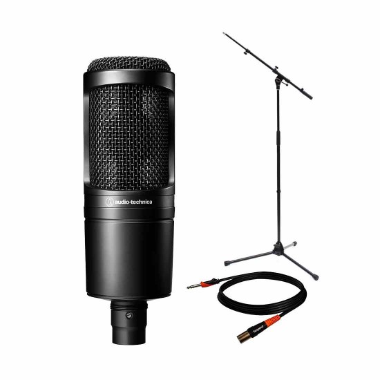 Audio Technica AT2020 Cardioid Condenser Microphone Bundle Audio Technica AT2020 Cardioid Condenser Microphone Bundle