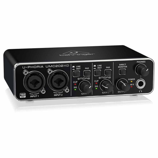 Behringer U-Phoria UMC202HD USB Audio Interface Bundle Behringer U-Phoria UMC202HD USB Audio Interface Bundle