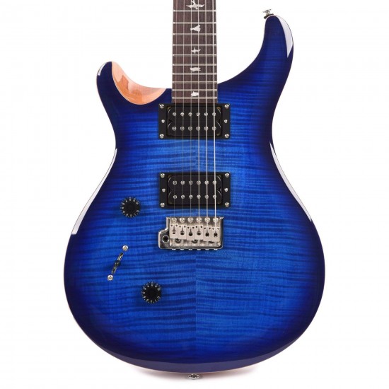 PRS SE CU4LDC Custom 24 Left Handed Electric Guitar In Faded Blue Burst 