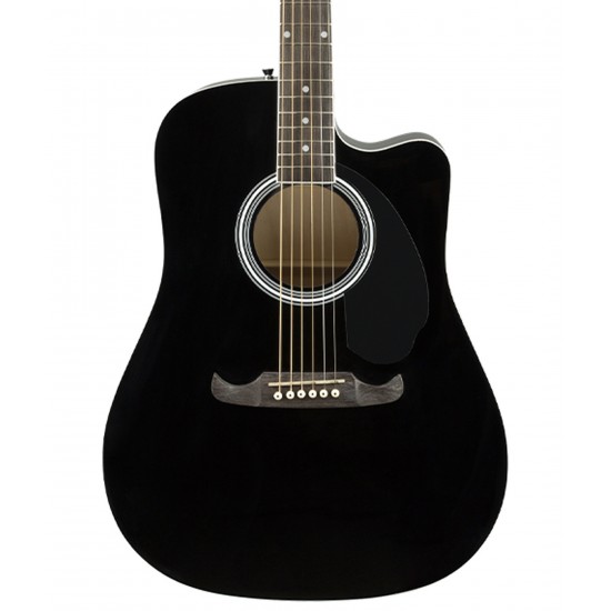 Fender FA-125CE Dreadnought Walnut Fingerboard Guitar-Black