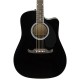 Fender FA-125CE Dreadnought Walnut Fingerboard Guitar-Black