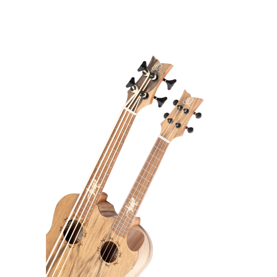 Ortega Tenor Size Double Neck Ukulele/ Uke Bass Natural - Hydra-BSTE