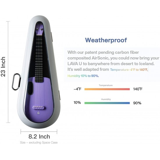 Lava U  Freeboost-23 inch Carbon Fibre Ukelele - Purple