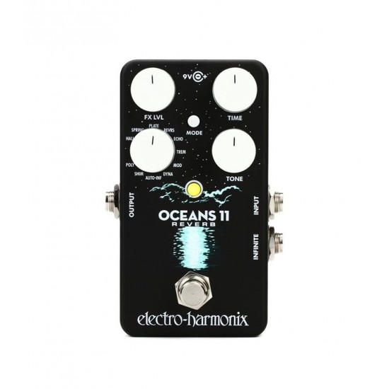 Electro Harmonix Oceans 11 Reverb Algorithms, and External Footswitch Input Guitar Pedal