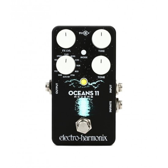 Electro Harmonix Oceans 11 Reverb Algorithms, and External Footswitch Input Guitar Pedal Electro Harmonix Oceans 11 Reverb Algorithms, and External Footswitch Input Guitar Pedal