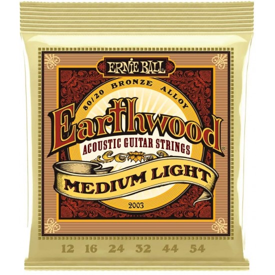 Ernie Ball P02003 Medium Light Earthwood 80/20 Bronze Acoustic Strings