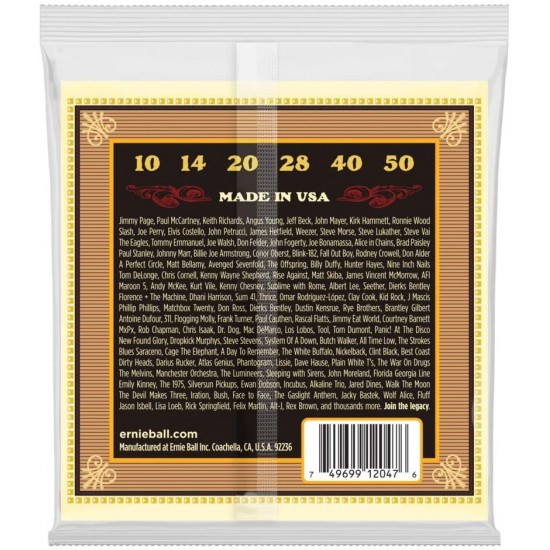 Ernie Ball P02047 Earthwood Silk and Steel Extra-Soft Acoustic Guitar Strings, 10-50 Gauge