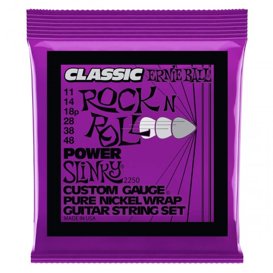 Ernie Ball 2250 Power Slinky Classic Rock N Roll Electric Guitar Strings - .011-.048