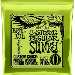 Ernie Ball P02629 8-String Regular Slinky Nickel Wound Electric Guitar Strings, 10-74 Gauge 