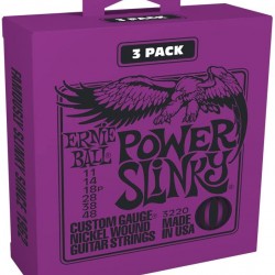 Ernie Ball P03220 Power Slinky Nickel Wound Electric Guitar Strings 3-pack, 11-48 Gauge 