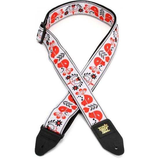 Ernie Ball P04689 Jacquard Guitar Strap - Red Bird Winter Ernie Ball P04689 Jacquard Guitar Strap - Red Bird Winter