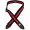 Ernie Ball 2-inch Polypro Stretch Comfort Racer Strap - Black, Red Stripe
