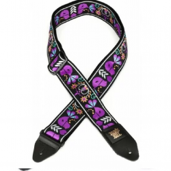 Ernie Ball EB5331 2-inch Jacquard Guitar Strap - Purple Bird Lupin