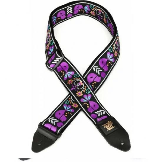 Ernie Ball EB5331 2-inch Jacquard Guitar Strap - Purple Bird Lupin