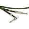 Ernie Ball P06077 Braided Straight to Right Angle Instrument Cable - 10 foot Black/Green