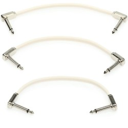 Ernie Ball P06385 Flat Ribbon Pedalboard Patch Cable - Right Angle to Right Angle - 6-inch (3-pack)