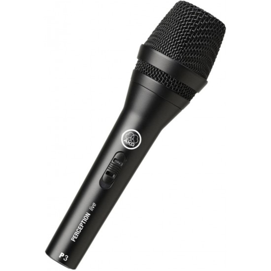 AKG P3S Rugged Performance Microphone for Backing Vocals and Instruments, with on-off switch AKG P3S Rugged Performance Microphone for Backing Vocals and Instruments, with on-off switch
