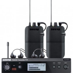 Shure PSM300 Wireless IEM System Twin Pack 2X P3R Bodypack Receiver & 2X SE112 Earphones