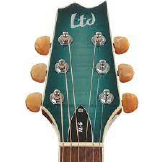 ESP LTD TL-6 Thinline Acoustic Guitar, Aqua Marine Burst Finish