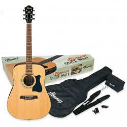 Ibanez V50 Jampack Acoustic Guitar Package Natural Finish  Includes Tuner, Strap, Picks & Gig Bag 