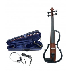 GEWA GS401645 Electric Violin Red Brown Transparent Varnish, Including (Case, Bow, Shoulder Rest, Rosin)
