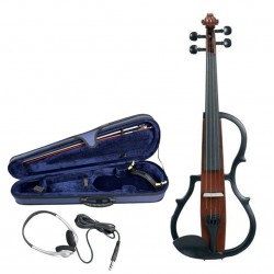 GEWA GS401645 Electric Violin Red Brown Transparent Varnish, Including (Case, Bow, Shoulder Rest, Rosin)