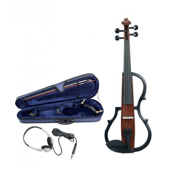 GEWA GS401645 Electric Violin Red Brown Transparent Varnish, Including (Case, Bow, Shoulder Rest, Rosin)