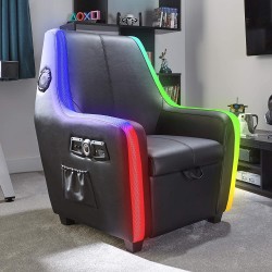 X-Rocker Premier Max RGB 4.1 Multi-Stereo Storage Gaming Chair Vibrant LED