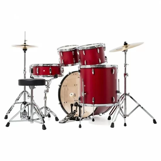 Pearl RS525SC Roadshow 5pc Drum Set 2216B/1008T/1209T/1616F/1455S with Cymbal & Hardware Matte Red Finish Pearl RS525SC Roadshow 5pc Drum Set 2216B/1008T/1209T/1616F/1455S with Cymbal & Hardware Matte Red Finish