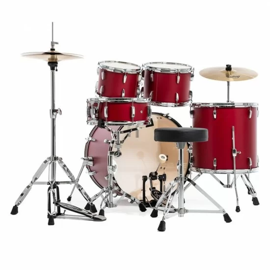 Pearl RS525SC Roadshow 5pc Drum Set 2216B/1008T/1209T/1616F/1455S with Cymbal & Hardware Matte Red Finish Pearl RS525SC Roadshow 5pc Drum Set 2216B/1008T/1209T/1616F/1455S with Cymbal & Hardware Matte Red Finish