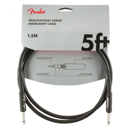 Fender 0990820026 5Ft Professional Series Instrument Cable - Black Fender 0990820026 5Ft Professional Series Instrument Cable - Black