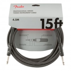 Fender 0990820065 15Ft Professional Series Tweed Instrument Cable - Black