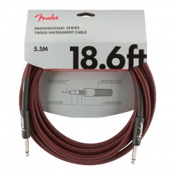 Fender 0990820067 18.6Ft Professional Series Tweed Instrument Cable - Red Tweed