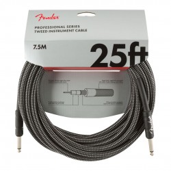 Fender 0990820071 25Ft Professional Series Tweed Instrument Cable - Gray Tweed
