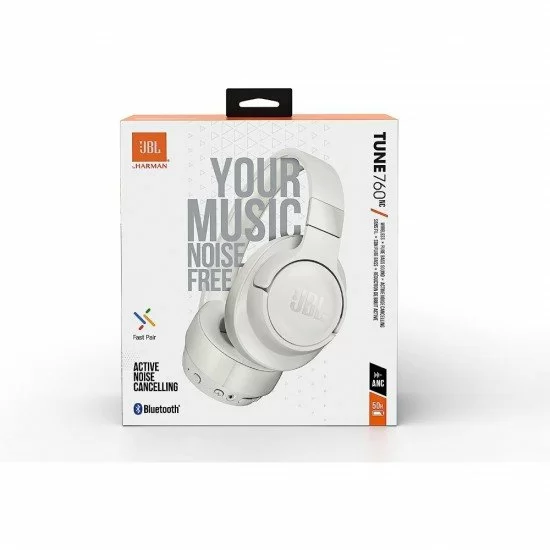 JBL Tune 760NC Wireless Over-Ear Headphones White JBL Tune 760NC Wireless Over-Ear Headphones White