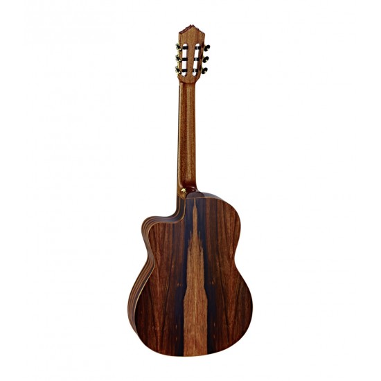 ORTEGA Private Room 4/4 Slim Neck Nylon String Guitar, Includes Deluxe Gig Bag & Suede Leather Strap