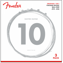 Fender 150r Pure Nickel Ball End Electric Guitar Strings 10-46 3 Pack