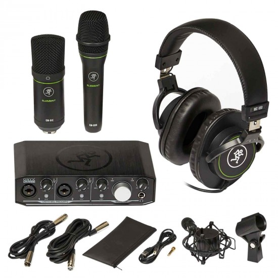 Mackie Producer Bundle USB Audio/MIDI Interface, Condenser Mic, Dynamic Mic, and Headphones