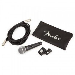 Fender P52s Cardioid Dynamic Microphone Kit Includes Microphone Cable Stand Clip Zippered Pouch