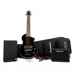 Blackstar BA184080 Carry-on Deluxe Travel Guitar Pack In Jet Black With Fly3 BT
