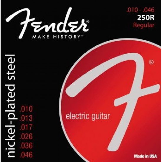 Fender® 073-0250-406 250S Nickel Plated Ball End Guitar Strings .010-.046