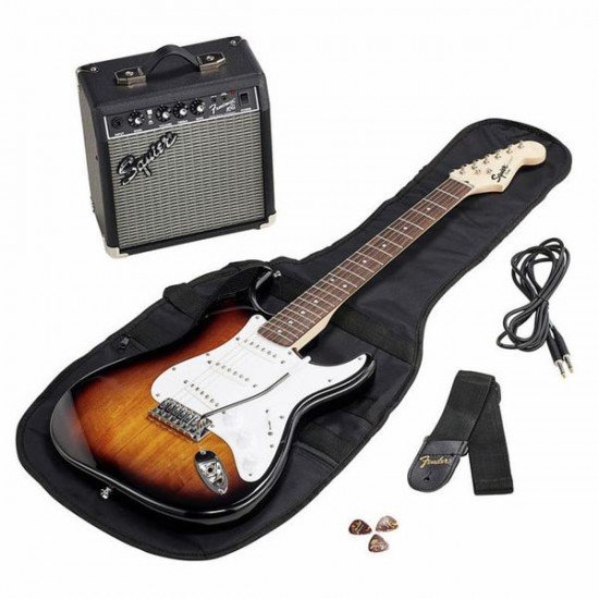 Fender 0371822400 Squier FSR Stratocaster MN Electric Guitar Pack  3 Tone - Sunburst