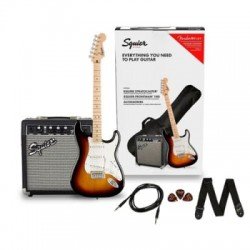 Fender 0371822400 Squier FSR Stratocaster MN Electric Guitar Pack  3 Tone - Sunburst