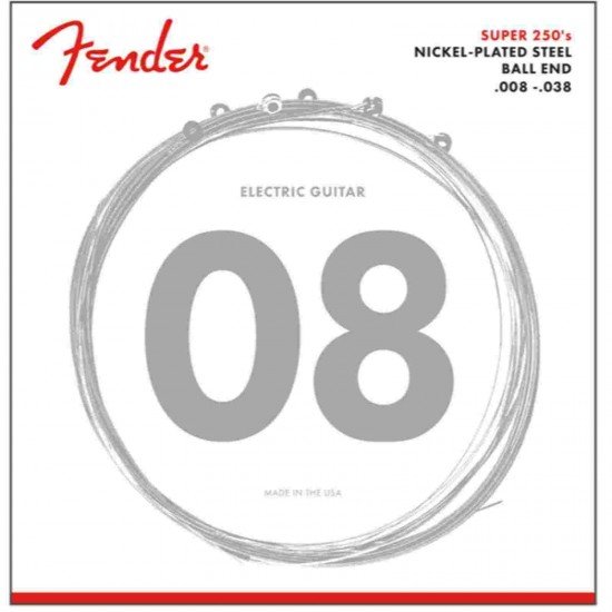 Fender 0730250402 Super 250's Nickel Plated Steel Guitar Strings - Gauges .008 - .038